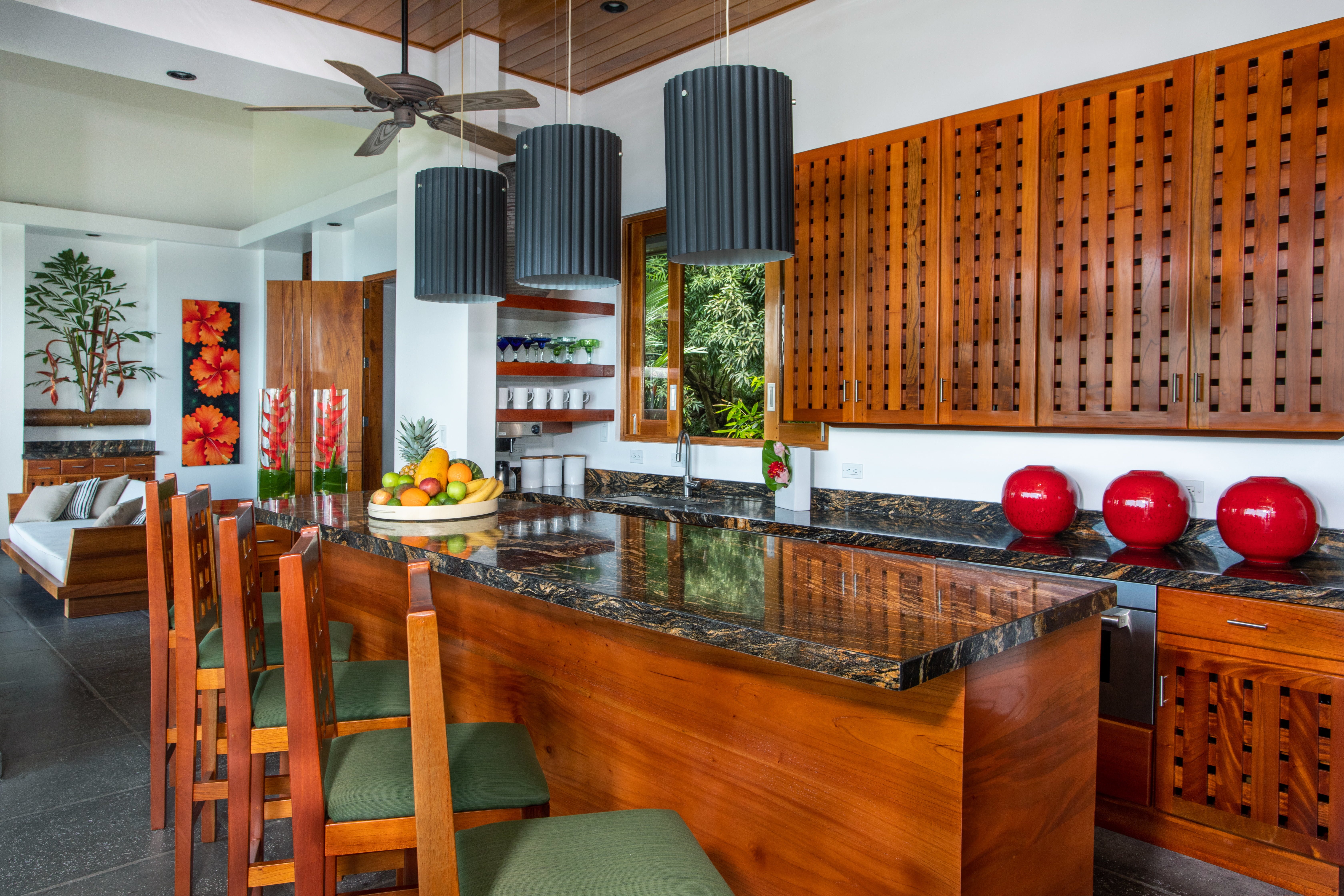 Kitchen Island/Bar and lots of cabinet space