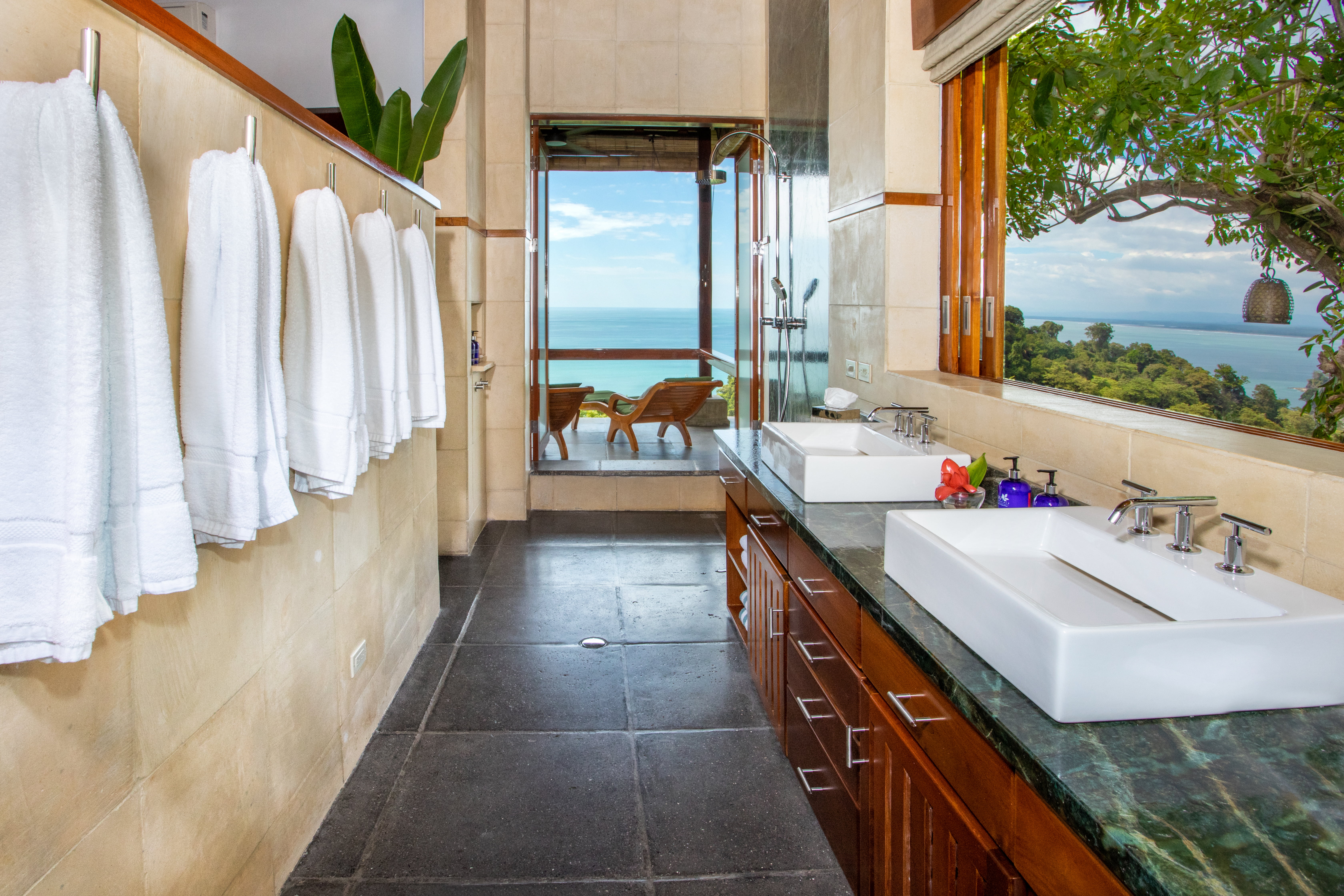 Primary Bath with ocean views