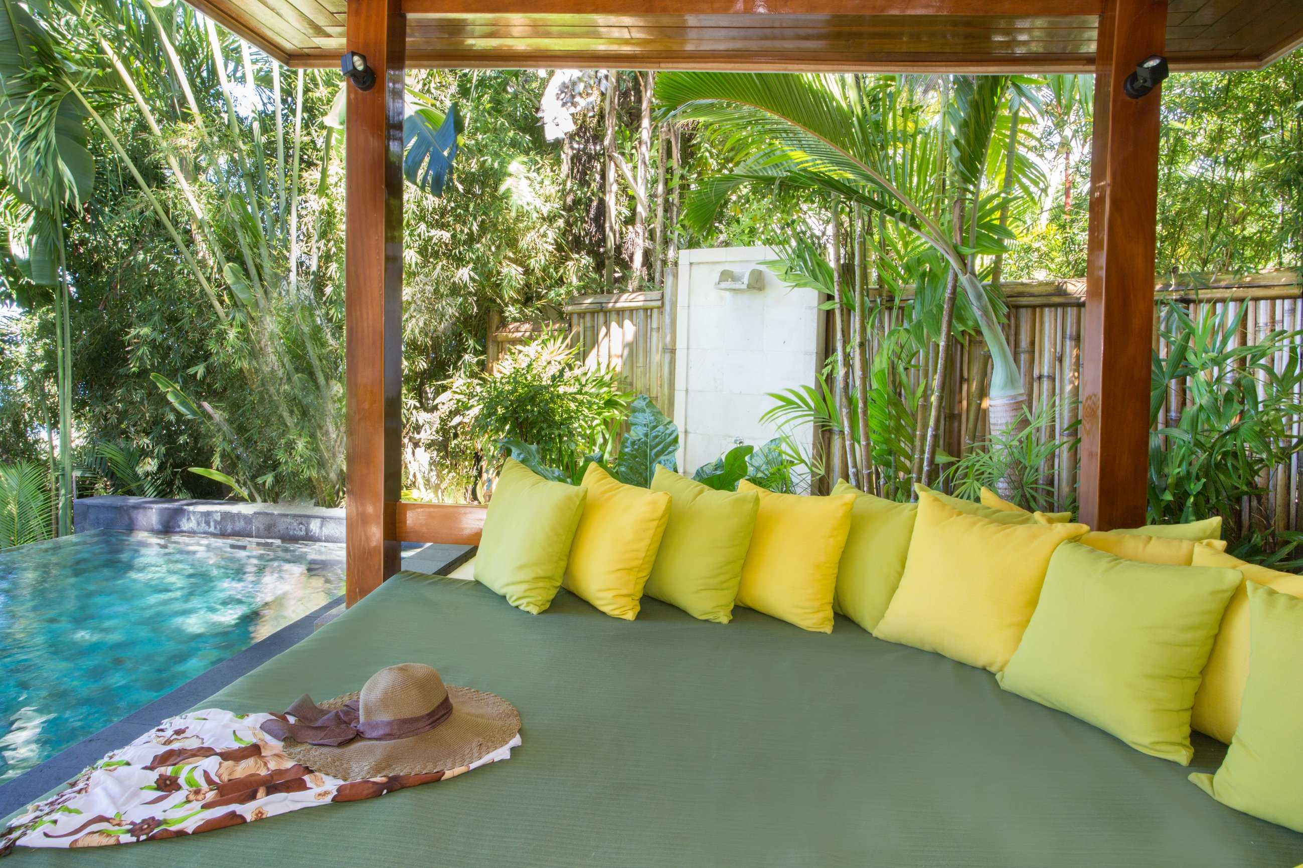 Pool, pavilion, and shower