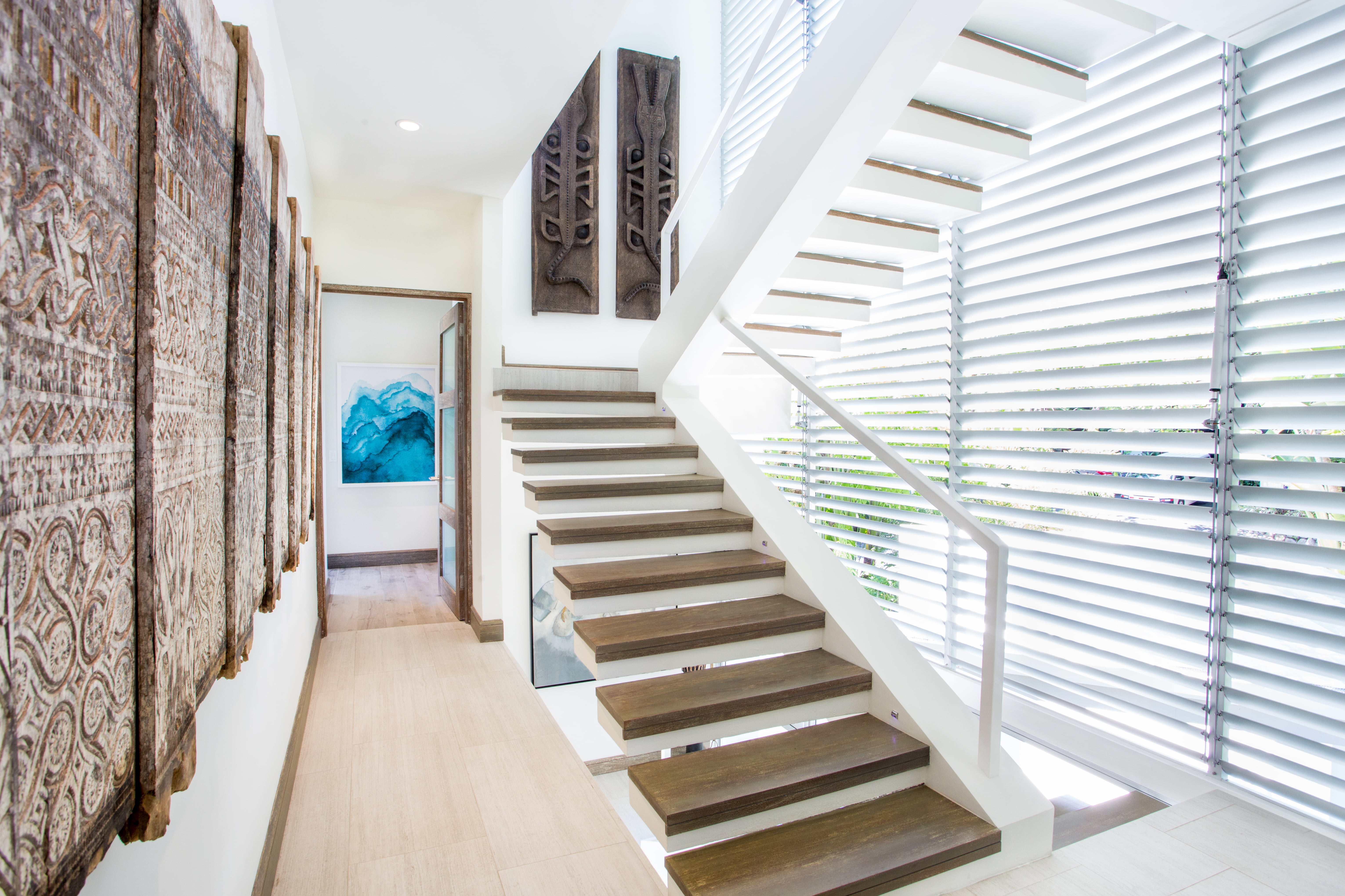 Floating stairwell to the upper floors