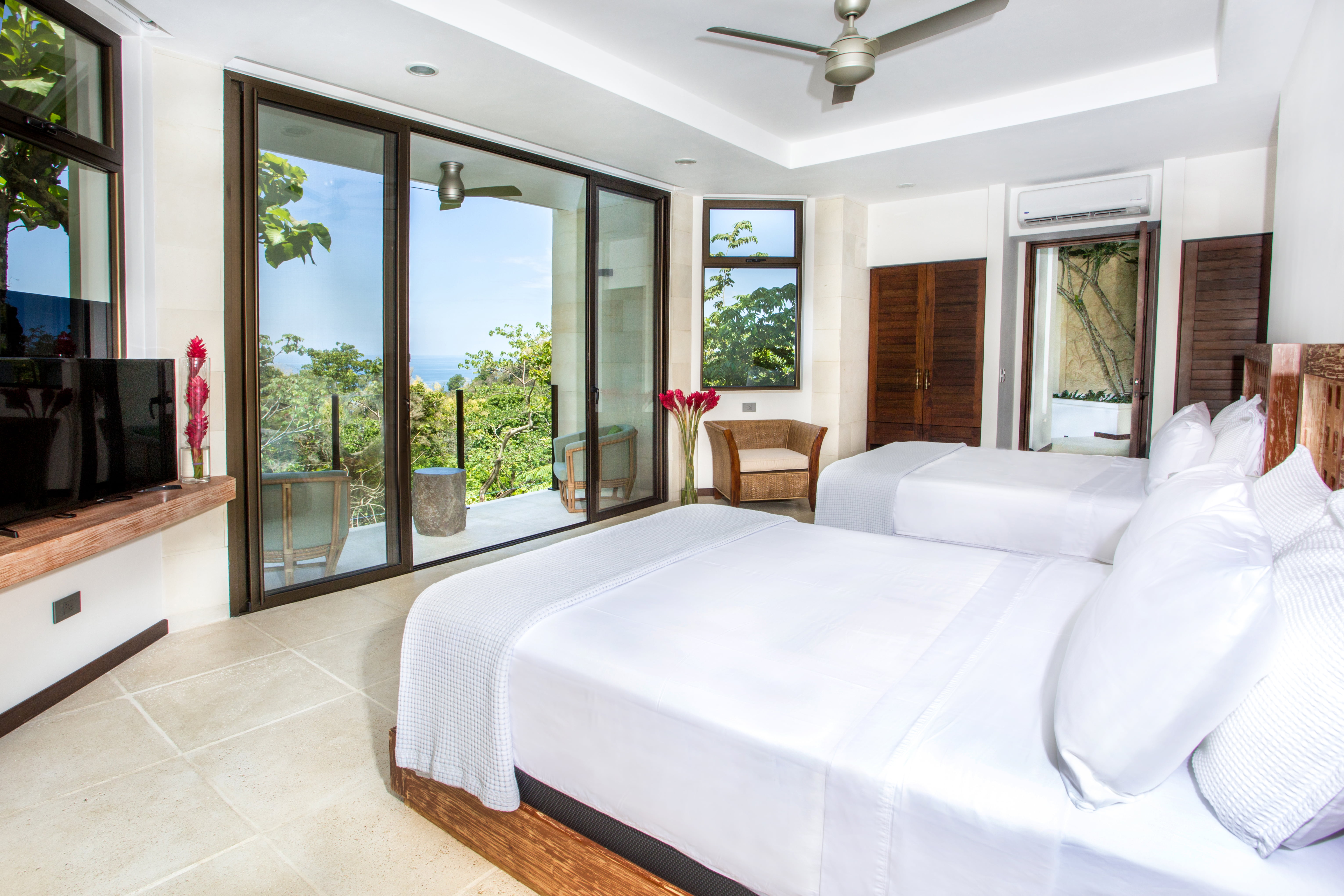 Guest suite, 3rd level, with private balcony and ocean views