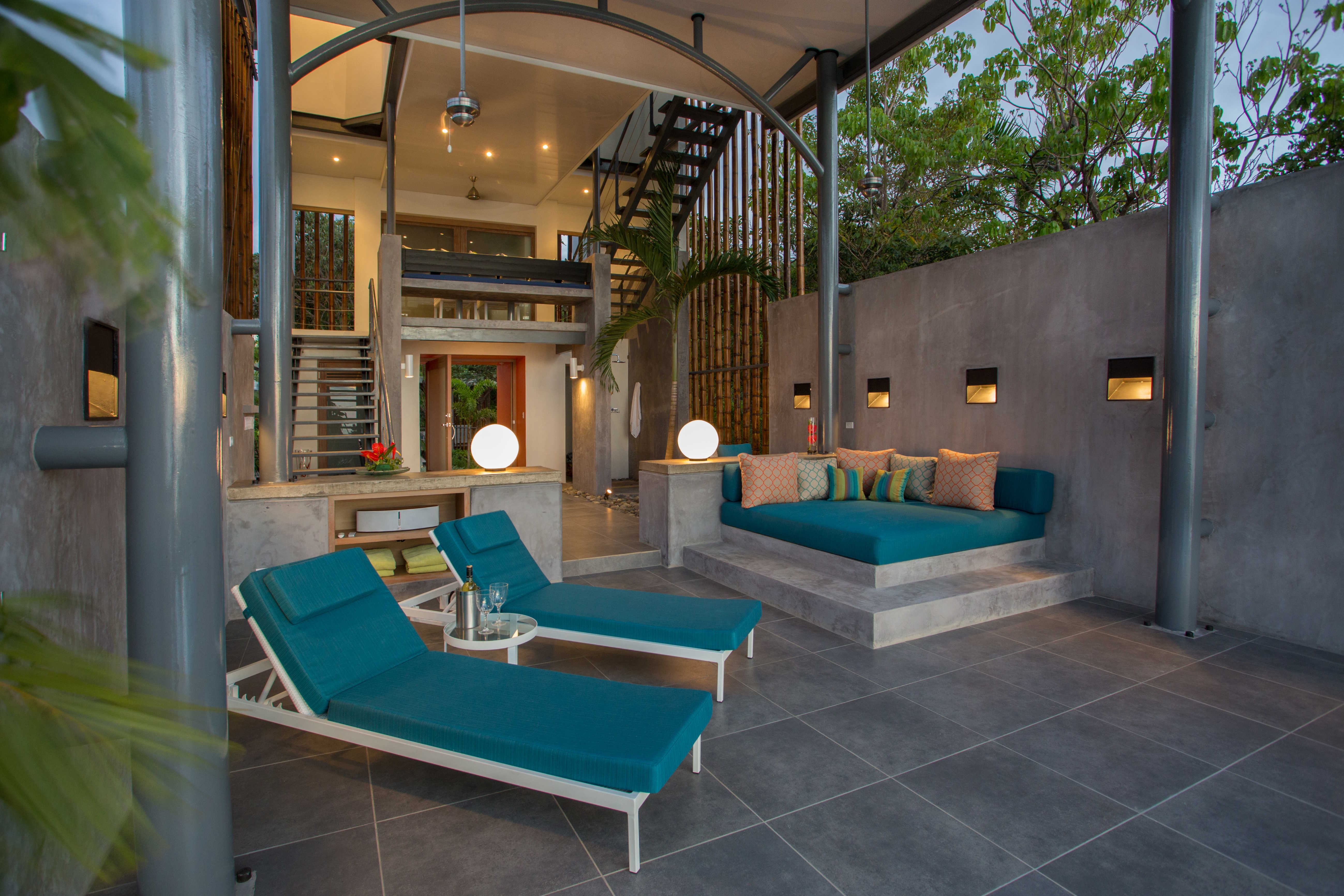 Just up the stairs to the kitchenette and dining area