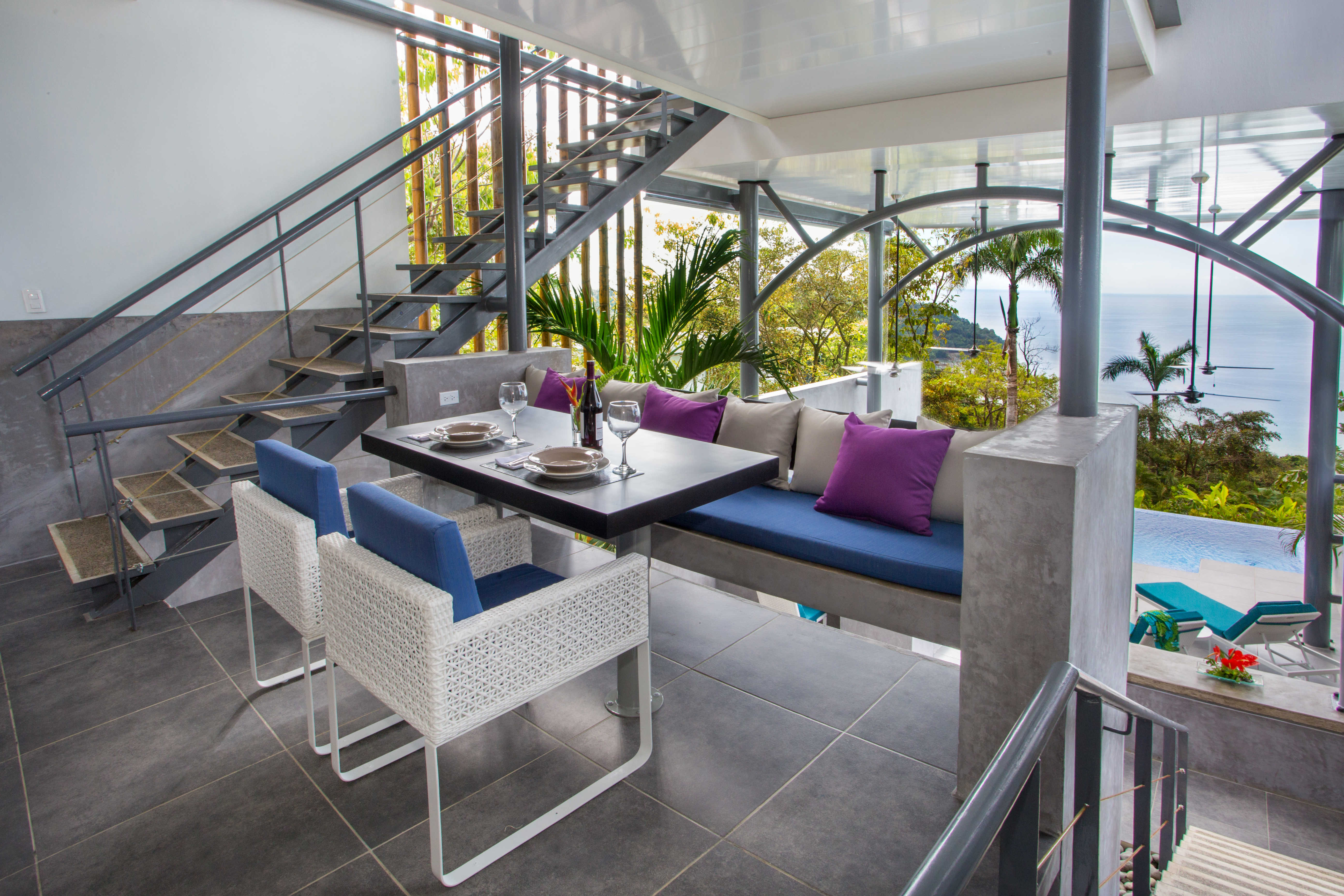 Dining for two and up the stairs to your bedroom