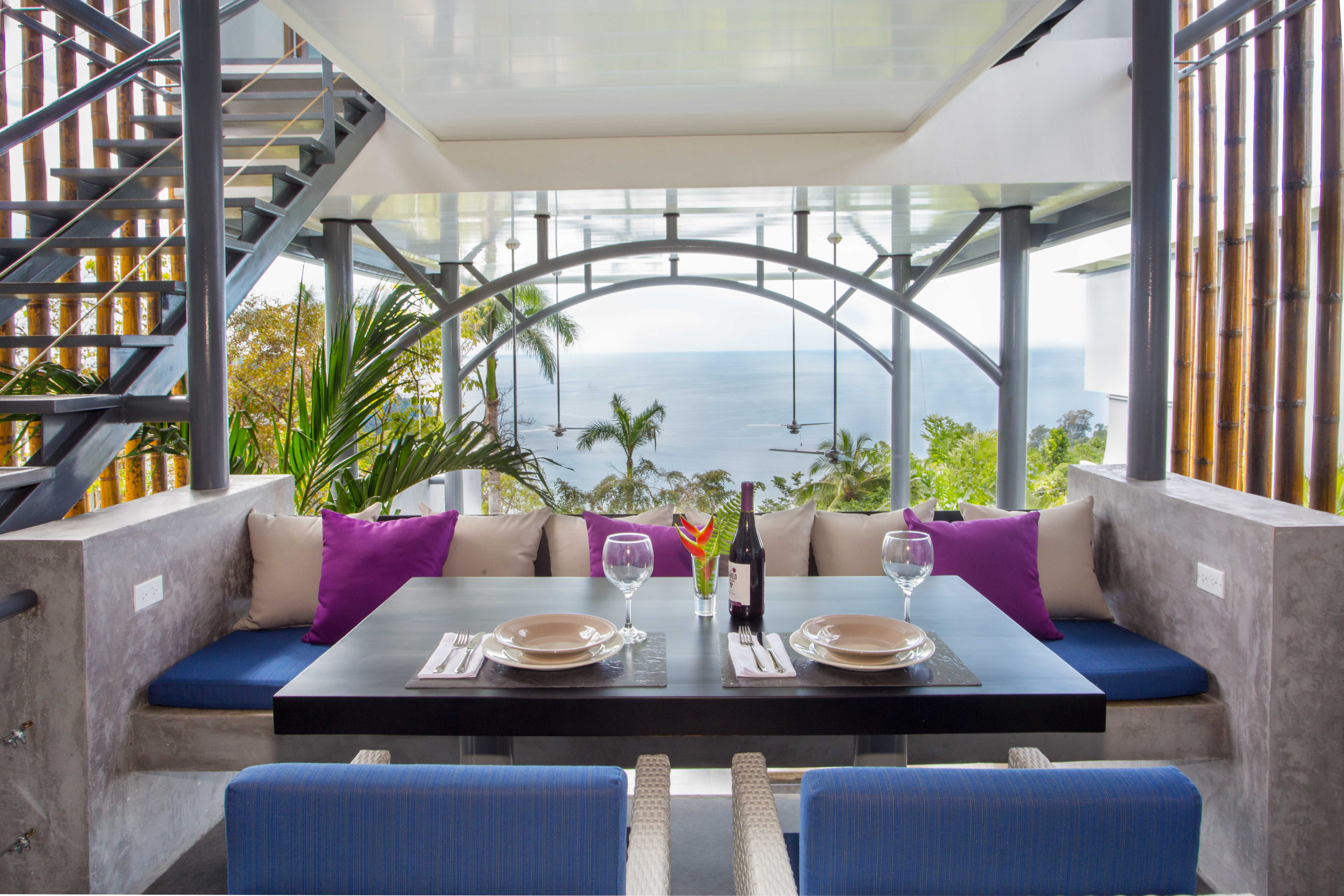 A romantic dinner with ocean views